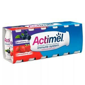 Actimel Strawberry Blueberry Cultured Yogurt Drink 12x100g