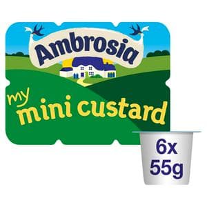 Ambrosia My Mini 6 x 55g Custard Lunchbox Snack Pots