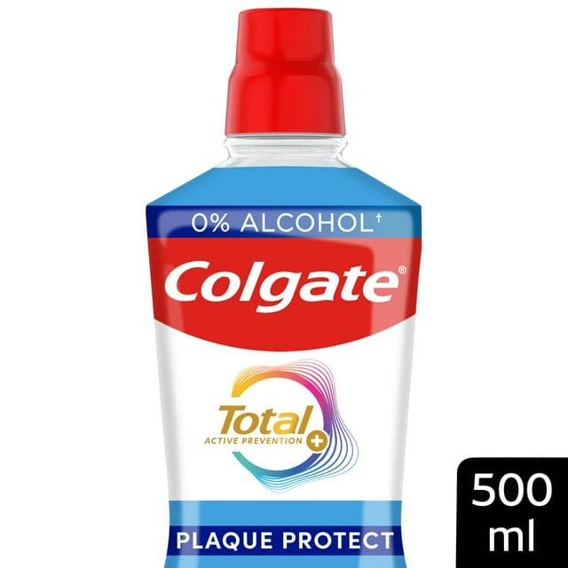 Colgate Total Advanced Plaque Protect Peppermint Mouthwash Alcohol Free 500ml - gallery image 1