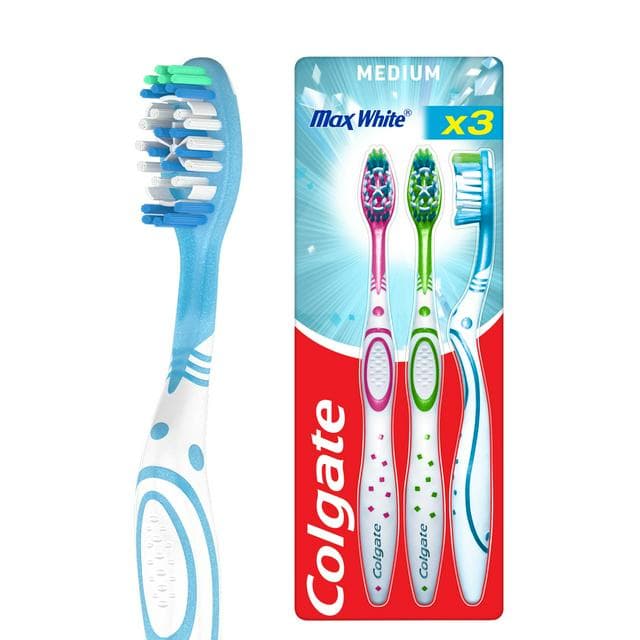 Colgate Max White Medium Toothbrush x3 - gallery image 1