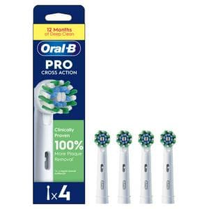 Oral-B Cross Action Replacement Electric Toothbrush Heads x4