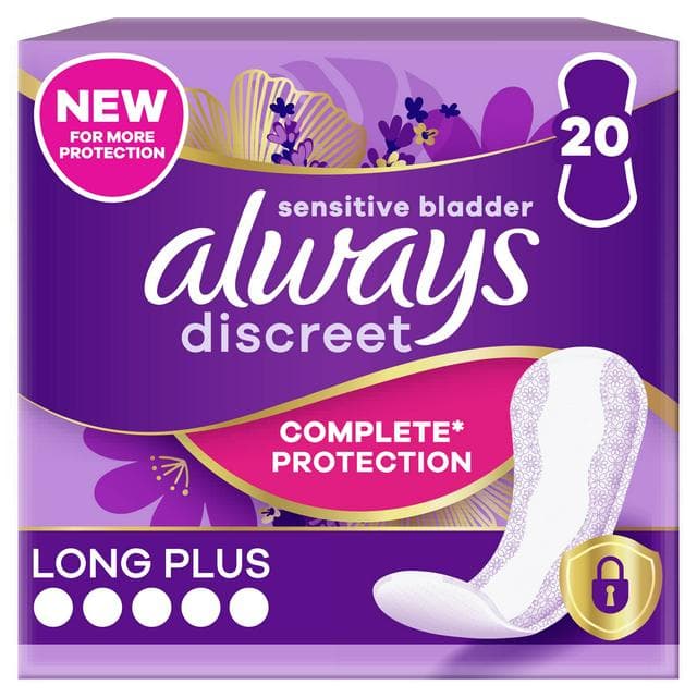 Always Discreet Incontinence Liners Long+ For Sensitive Bladder x20 - gallery image 1