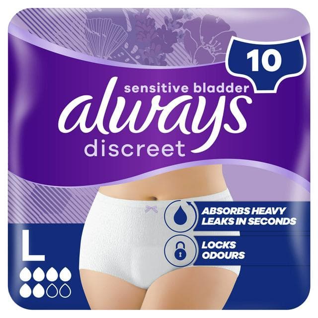 Always Discreet Underwear Incontinence Pants Normal Large x10 - gallery image 1