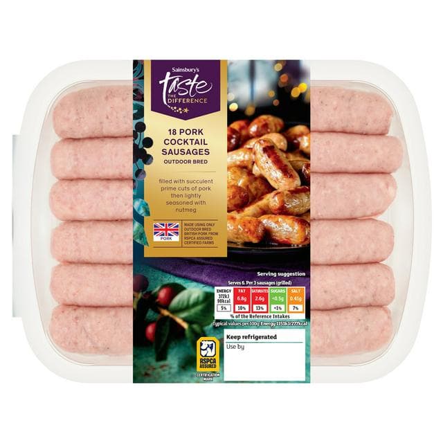 Sainsbury's British Pork Cocktail sausages, Taste the Difference x18 270g - gallery image 1
