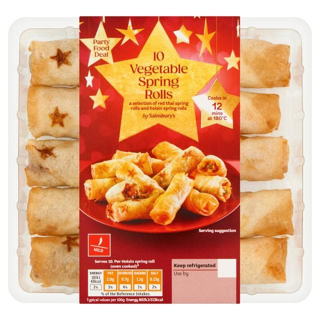 Sainsbury's Vegetable Spring Roll Selection x10 210g - gallery image 1