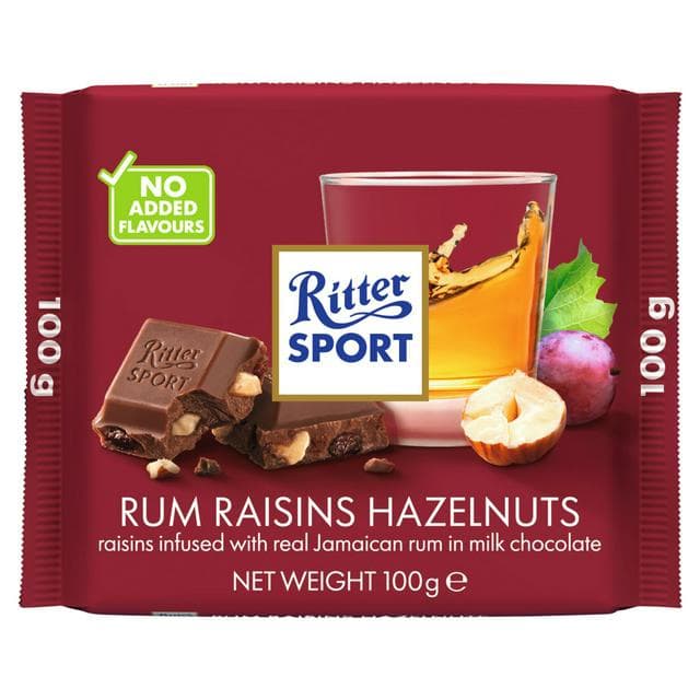 Ritter Sport Rum Raisin & Hazelnut 100g - gallery image 1