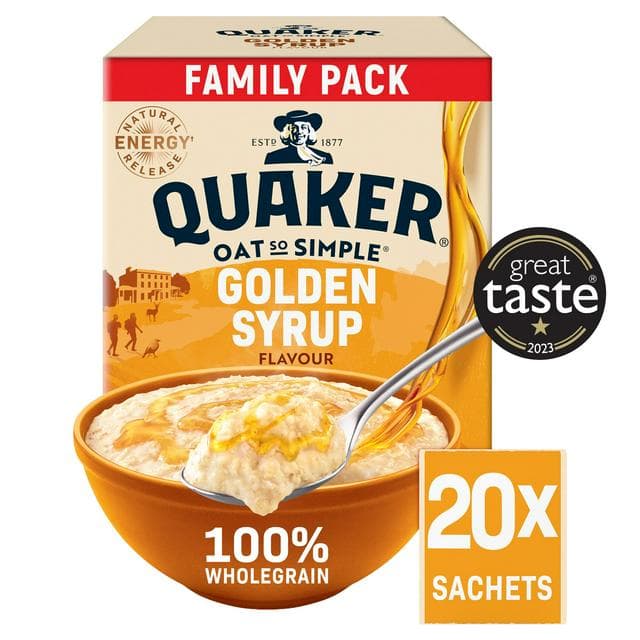 Quaker Oat So Simple Golden Syrup Porridge Sachets 20x36g - gallery image 1