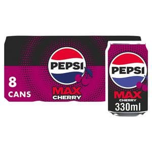 Pepsi Max Cherry No Sugar Cola Cans 8x330ml