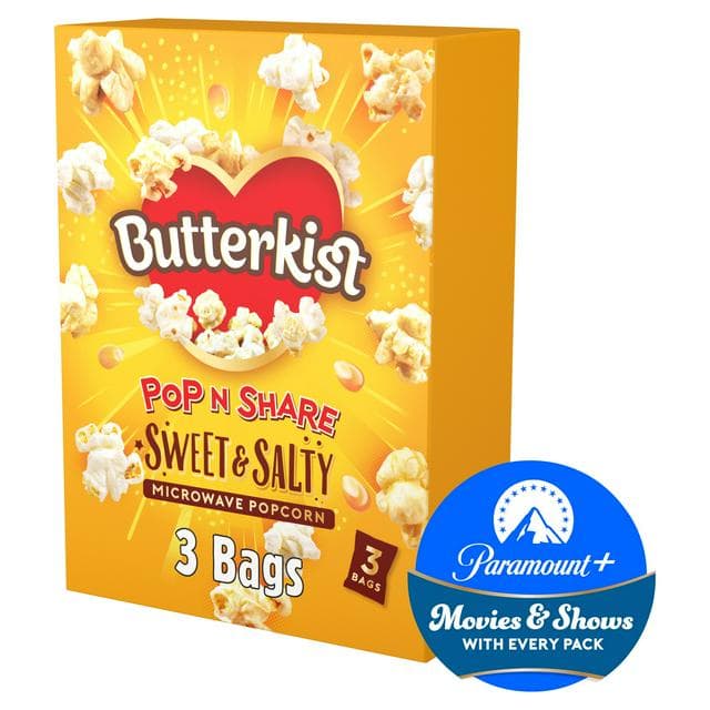 Butterkist Microwave Popcorn Sweet & Salted 3x60g - gallery image 1