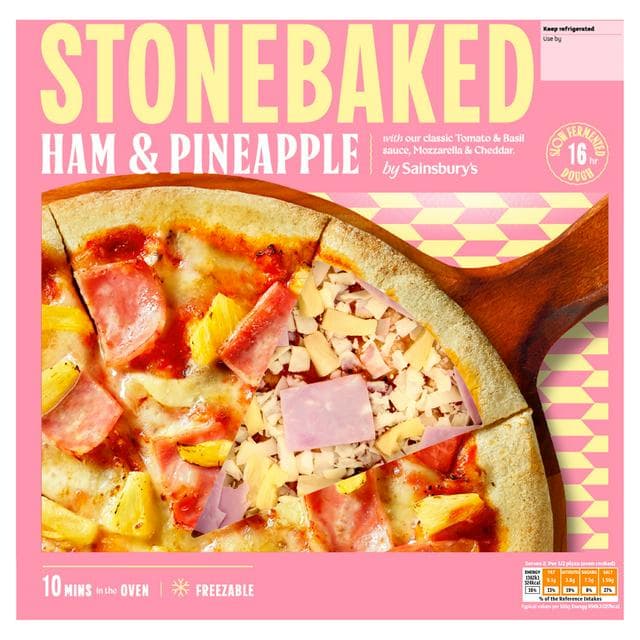 Sainsbury's 295g Ham & Pineapple Stonebaked Pizza - gallery image 1