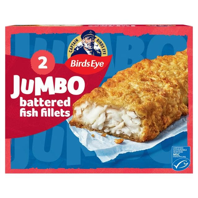 Birds Eye Jumbo Battered Fish Fillets x2 400g - gallery image 1