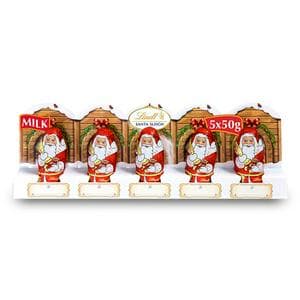 Lindt 5 x 50g Santa Christmas Milk Chocolate