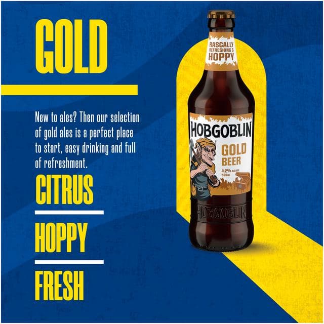 Hobgoblin Gold Ale Beer Bottle 500ml - gallery image 2