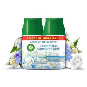 Air Wick Freshmatic twin Refill, Crisp Linen & Lilac Air Freshener 250ml