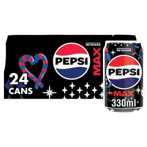 Pepsi Max No Sugar Cola Cans 24x330ml