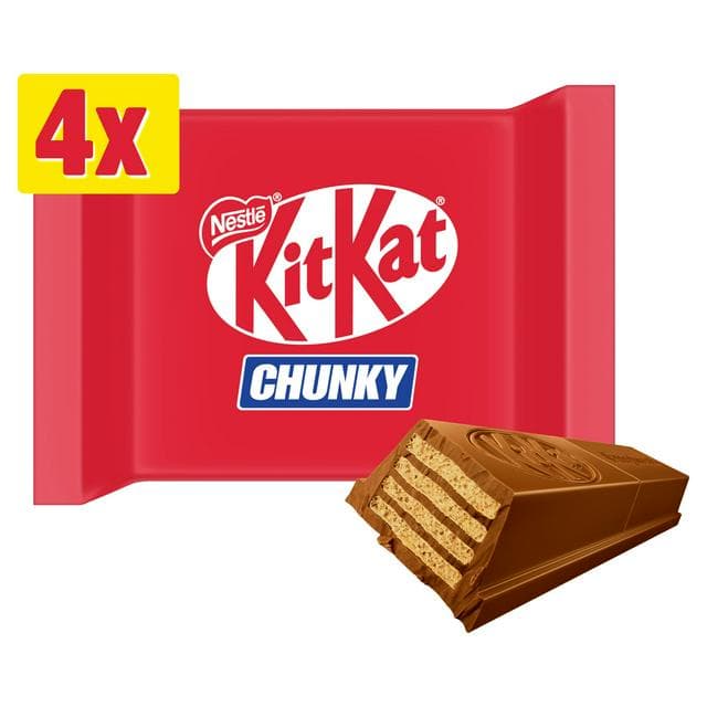 KitKat Chunky Milk Chocolate Bar Multipack x4 40g - gallery image 1