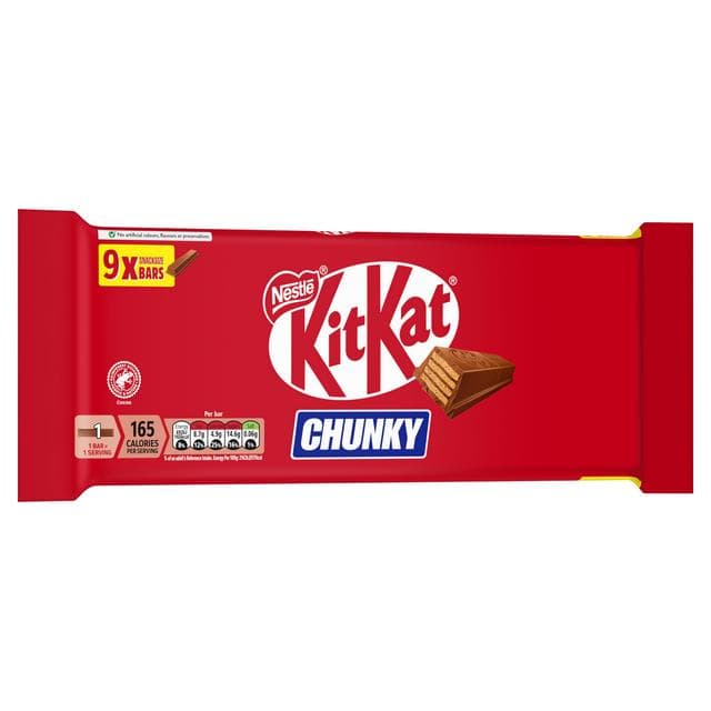 KitKat Chunky Milk Chocolate Bar Multipack x9 288g - gallery image 2