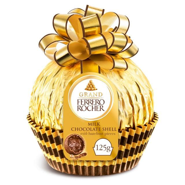 Ferrero Rocher Grand 125g Milk Chocolate with Hazelnut Pieces Box - gallery image 1