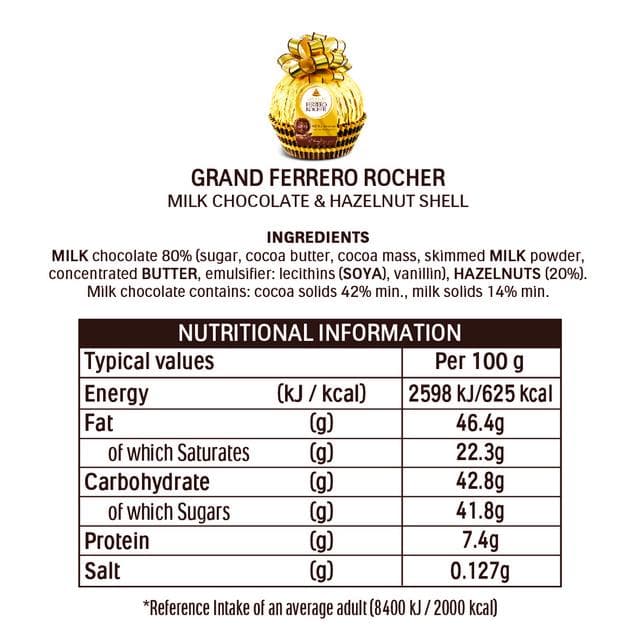 Ferrero Rocher Grand 125g Milk Chocolate with Hazelnut Pieces Box - gallery image 5