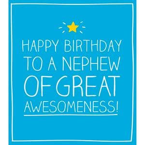 Pigment Productions Happy Birthday Nephew Card Blue Awesomeness Greeting Card
