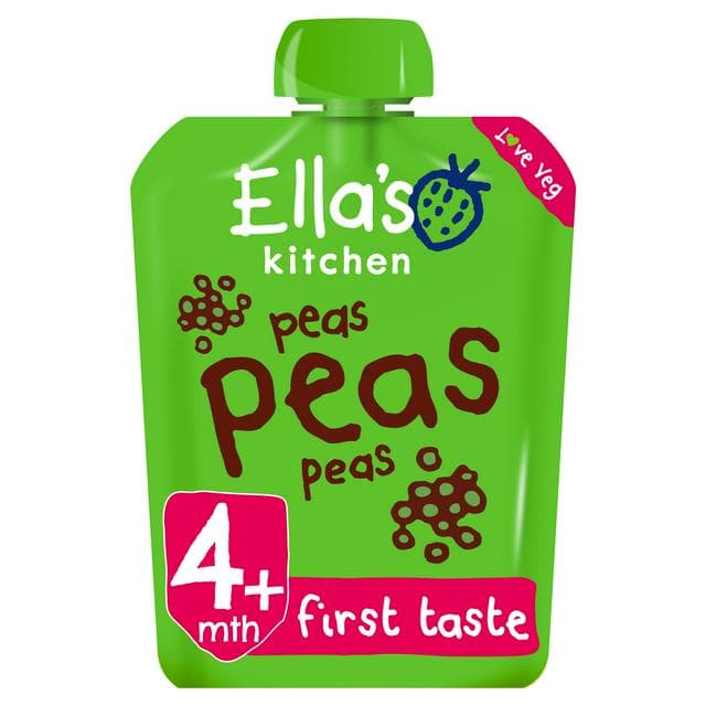 Ella's Kitchen Organic Peas First Tastes Baby Food Weaning Pouch 4+ Months 70g - gallery image 1
