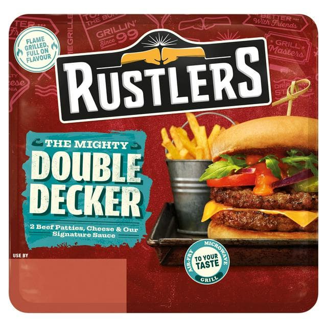 Rustlers Microwave Double Decker Burger 237g (Serves 1) - gallery image 1