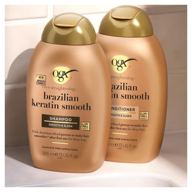 OGX Brazilian Keratin Smooth Shampoo for Dry Hair 385ml - gallery image 2