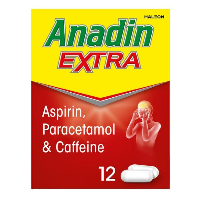 Anadin Extra Aspirin Paracetamol & Caffeine Caplets x12 - gallery image 1
