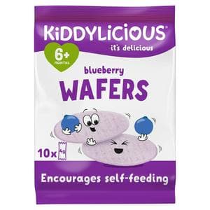 Kiddylicious Blueberry Maxi Wafers Baby Snacks 10x4g