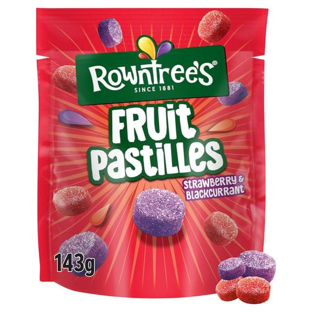 Rowntree's Fruit Pastilles Strawberry & Blackcurrant Sweets Sharing Bag 143g - gallery image 1
