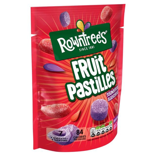 Rowntree's Fruit Pastilles Strawberry & Blackcurrant Sweets Sharing Bag 143g - gallery image 2