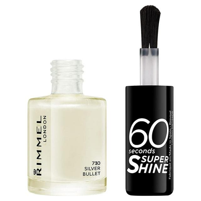 Rimmel London 60 Seconds Super Shine 730 Silver Bullet 8ml - gallery image 1