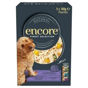 Encore Natural Finest Selection In Jelly Dog Food Pouches 5x100g
