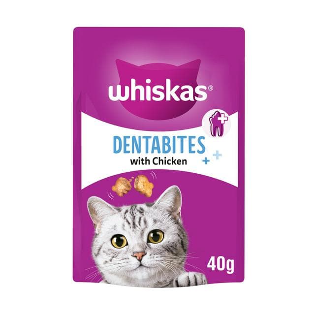 Whiskas Dentabites Adult Cat Dental Treat Biscuits with Chicken 50g - gallery image 1