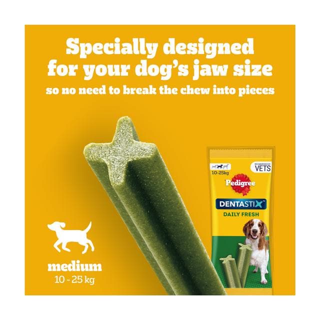 Pedigree Dentastix Fresh Adult Medium Dog Treats Dental Sticks x28 720g - gallery image 2