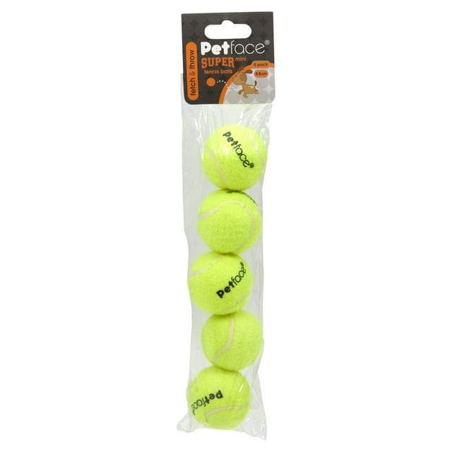 Petface Mini Super Tennis Balls Pack for Dogs x5 - gallery image 1