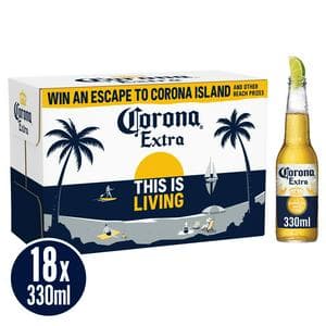 Corona 18 x 330ml Extra Premium Lager Beer Bottles