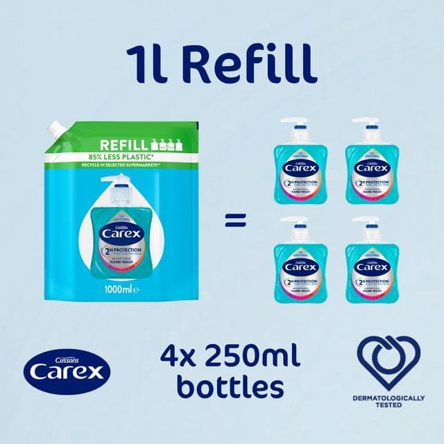 Carex 1L Original Antibacterial Hand Wash Refill Pack - gallery image 3
