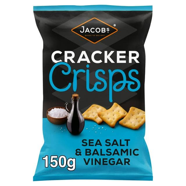 Jacob's Cracker Crisps Salt & Balsamic Sharing Bag Snacks 150g - gallery image 1