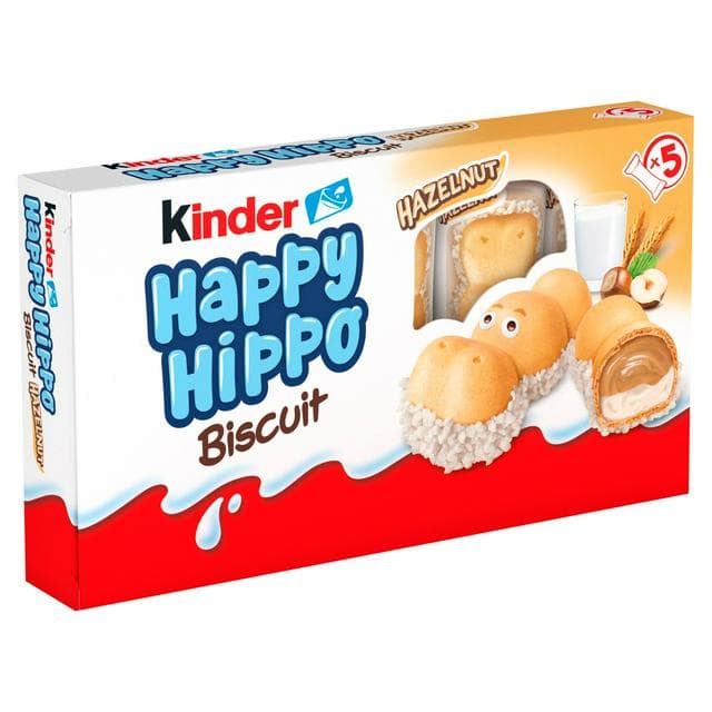 Kinder Happy Hippo Milk Hazelnut & Chocolate Biscuits Multipack 5x20.7g - gallery image 1