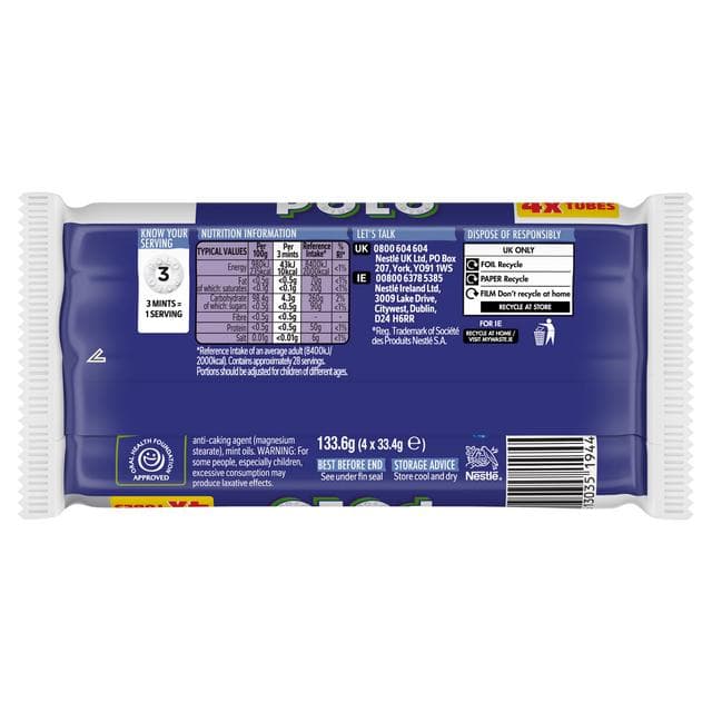Polo Sugar Free Mints Roll Multipack x4 33.4g - gallery image 3