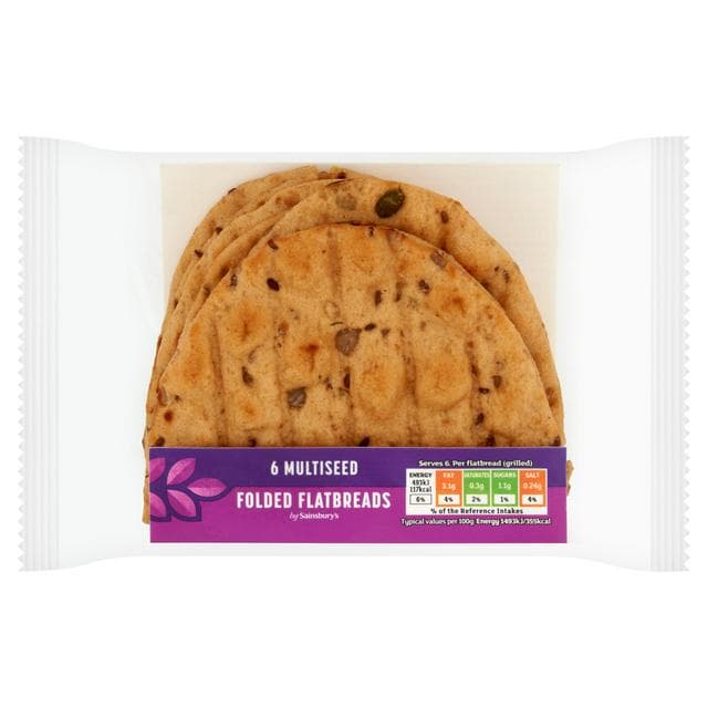 Sainsbury's Multiseeded Folded Flatbreads x6 - gallery image 1