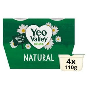 Yeo Valley Organic Natural Yogurt 4x110g
