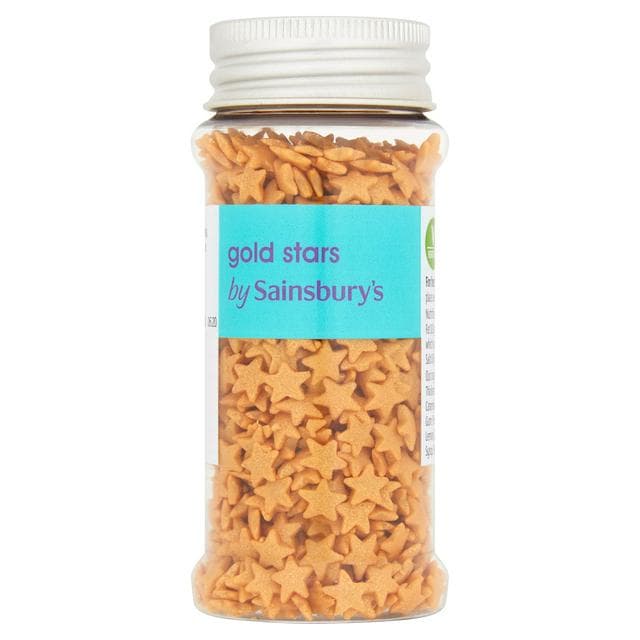 Sainsbury's Cake Decorations Gold Stars 50g - gallery image 1
