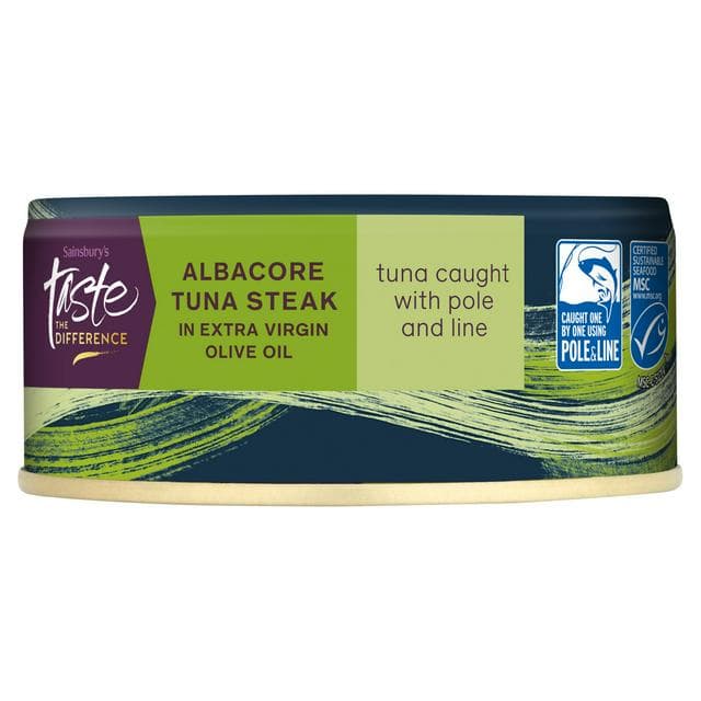 Sainsbury's Albacore Tuna Steak In Extra Virgin Olive Oil, Taste the Difference 160g - gallery image 1