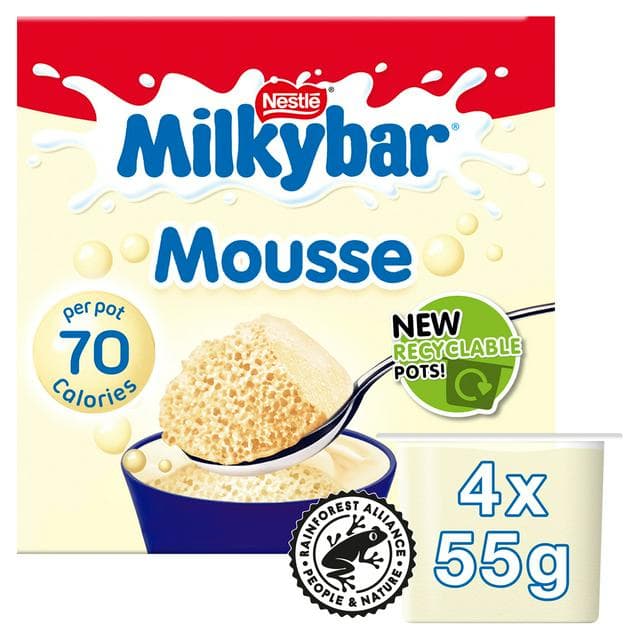 Milkybar White Chocolate Mousse 4x55g - gallery image 1