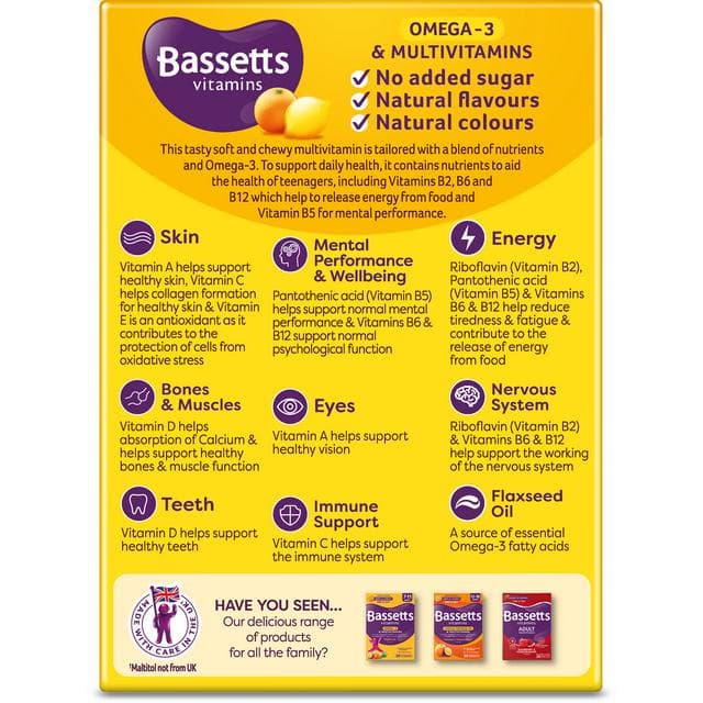 Bassetts Vitamins Omega-3 & Multivits 12-18 Soft & Chewies x30 - gallery image 2