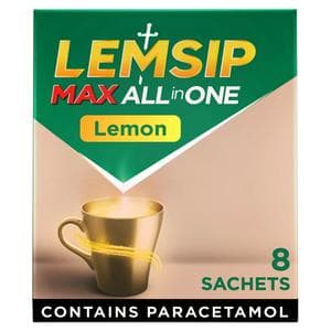 Lemsip Max All In One Cold & Flu Lemon Sachets x8