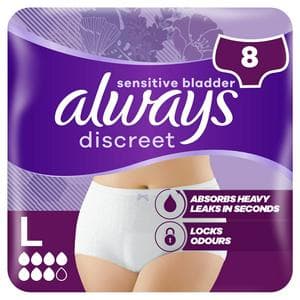 Always Discreet Underwear Incontinence Pants Plus Large x8