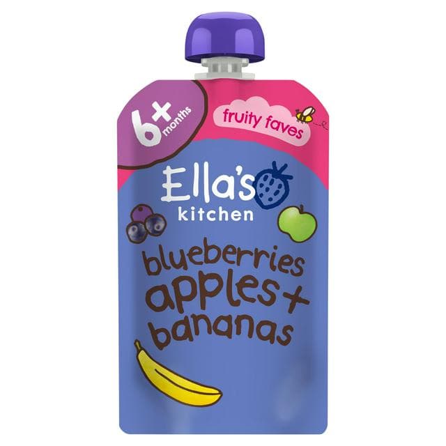 Ella's Kitchen Organic Blueberries, Apples, Bananas & Vanilla Baby Food Pouch 4+ Months 120g - gallery image 1